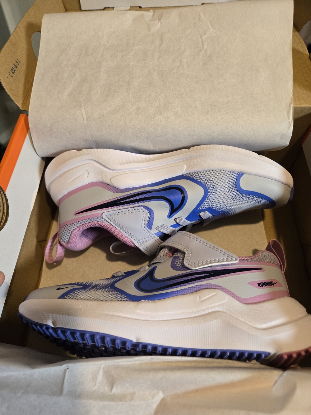 Nike Kids Pink, Blue & White Running Sneakers